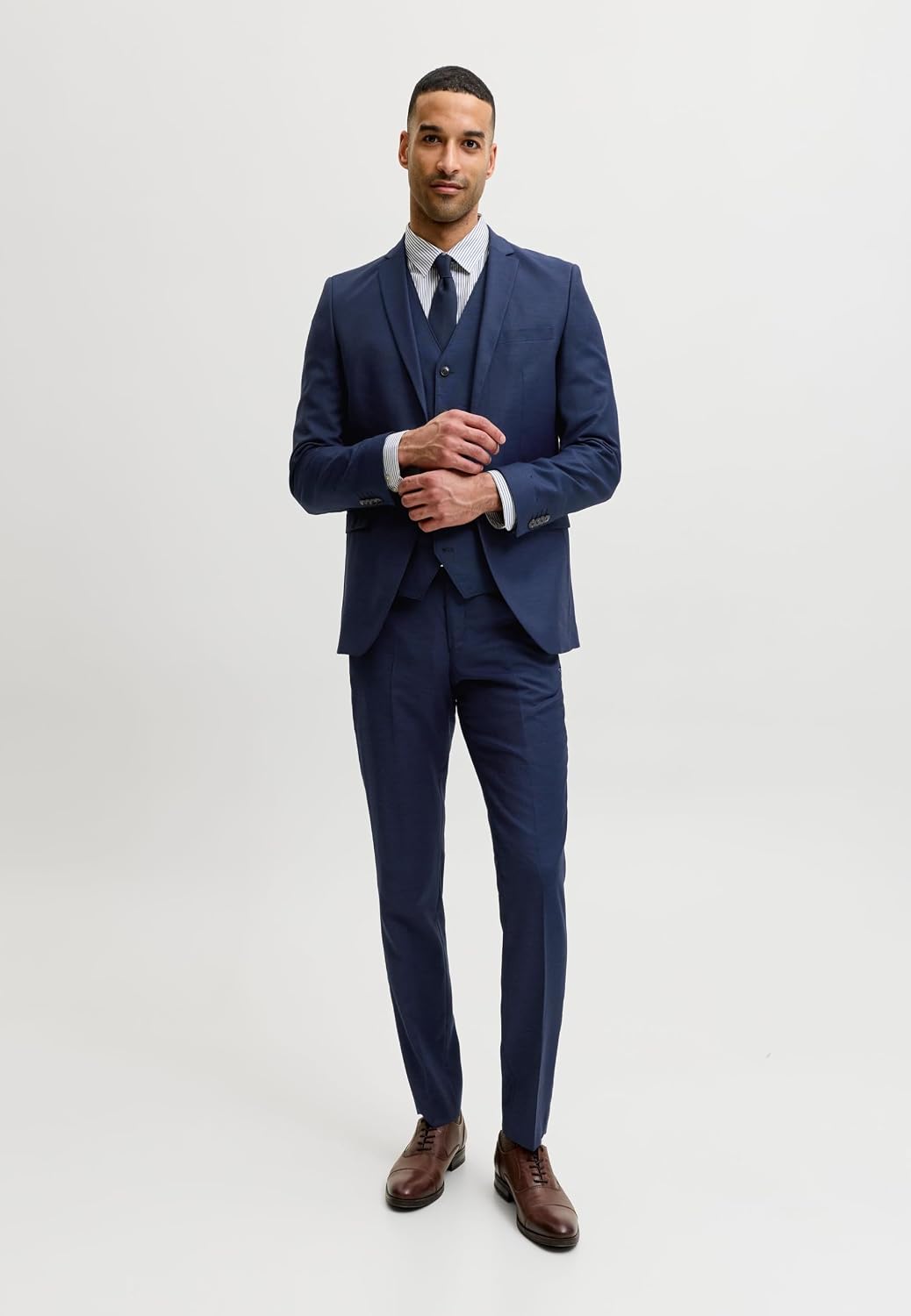JACK & JONES Male Einreihiger Blazer und Hose JPRSOLARIS Slim Fit Anzug 42 Dark Navy/Fit:super Slim,