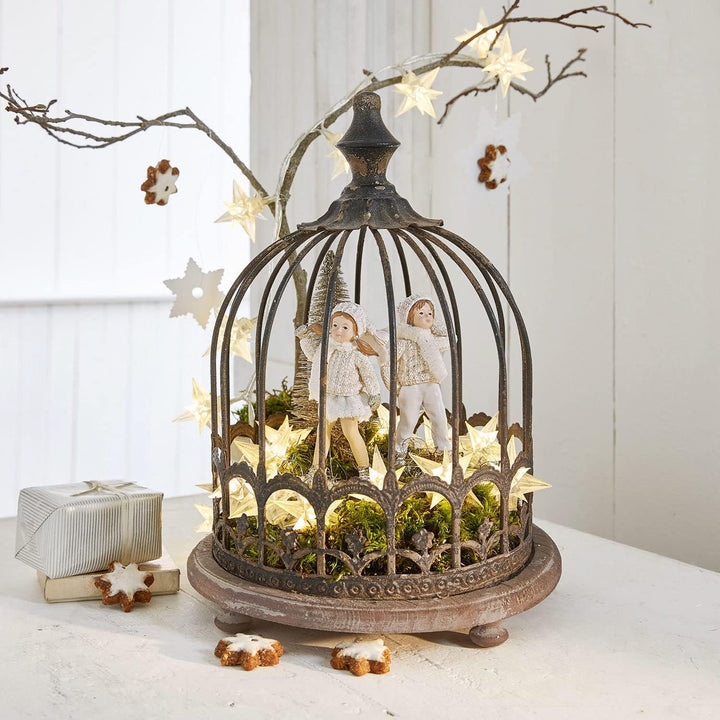 Loberon Glocke Saliers, vielseitig dekorierbar, Romantisches Design, Nostalgie-Look, Shabby-Finish,