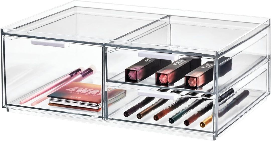 iDesign Make-up Organizer, Schmink Aufbewahrung mit 3 Schubladen aus der Signature Series by Sarah T
