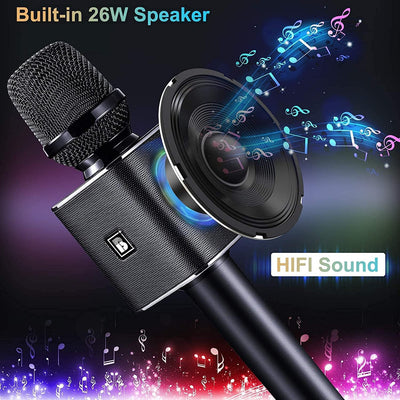 BONAOK Karaoke Mikrofon,Tragbares Kabelloses Bluetooth Karaoke Mikrofon System für Partys im Auto zu