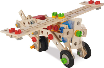 Eichhorn 100039046 - Constructor Windrad - vielseitiges Holzspielzeug 300 Bauteile, 8 verschiedene K