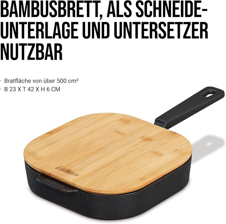Enders® Guss-Bratpfanne M, hoher Rand, gleichmässige Hitzeverteilung und Speicherung, nutzbar auf de