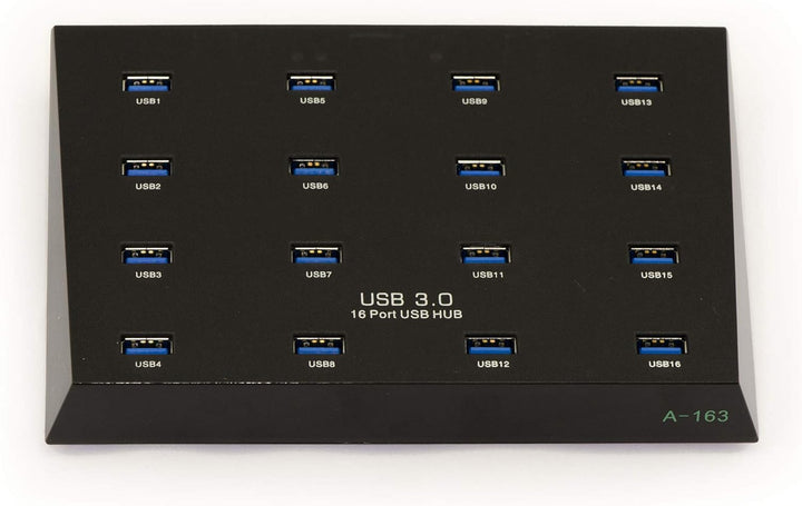 Kalea-Informatique© Industrial Hub USB3, 16 Ports (USB 3.0 Superspeed 5 GB), mit 5A-Netzteil - Indus