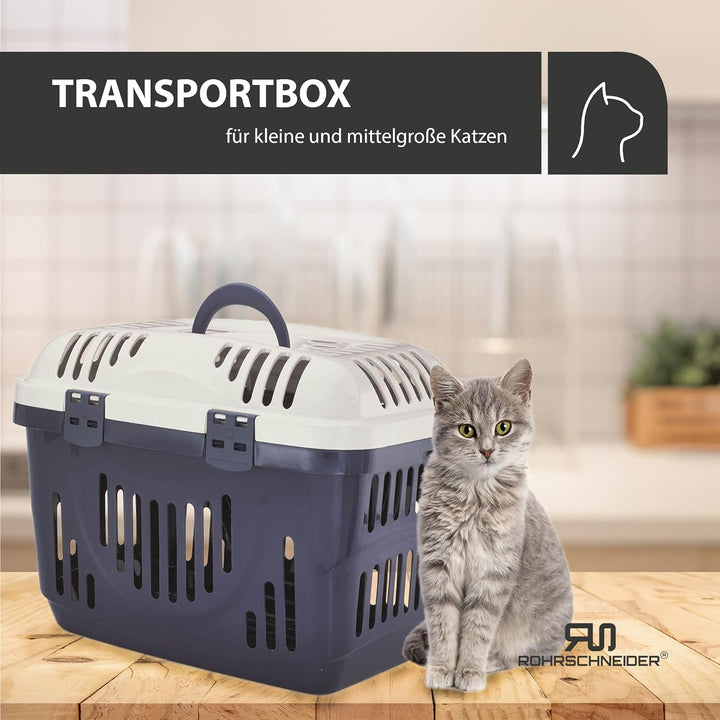 Rohrschneider Katzen Transportbox | Transportbox Katze | Transportbox mit Griff| Katzenbox | Transpo