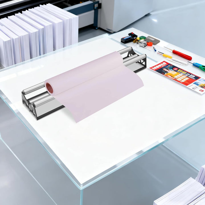 Teerpappenabroller aus Edelstahl,Tapetenabroller mit 3 Rollen,100x22x12.7cm,Abroller,Medien Rollenha