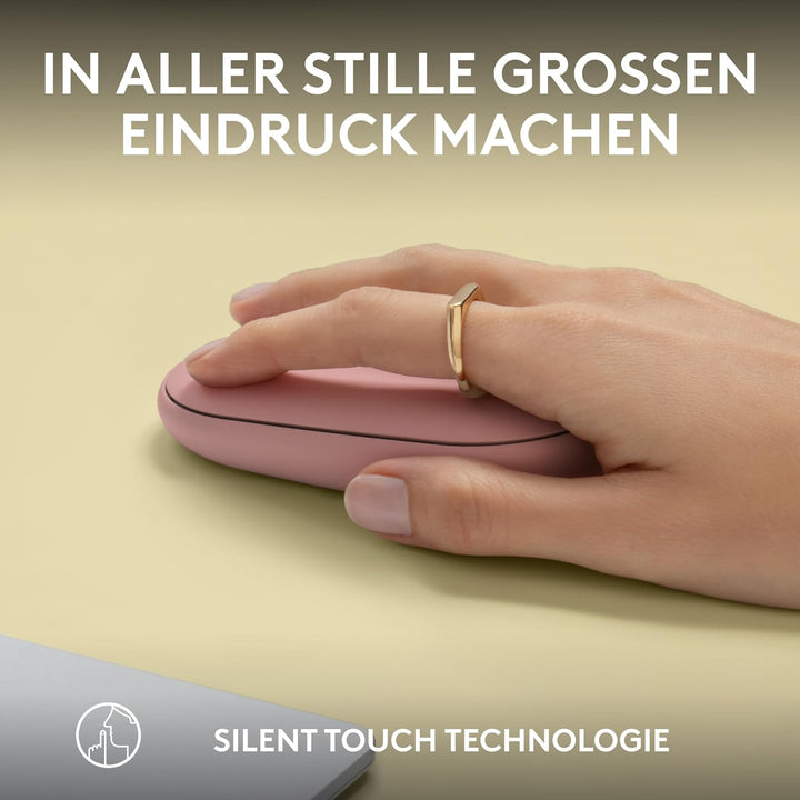 Logitech Pebble Mouse 2 M350s schlanke kabellose Bluetooth-Maus, mobil, leicht, anpassbare Taste, le