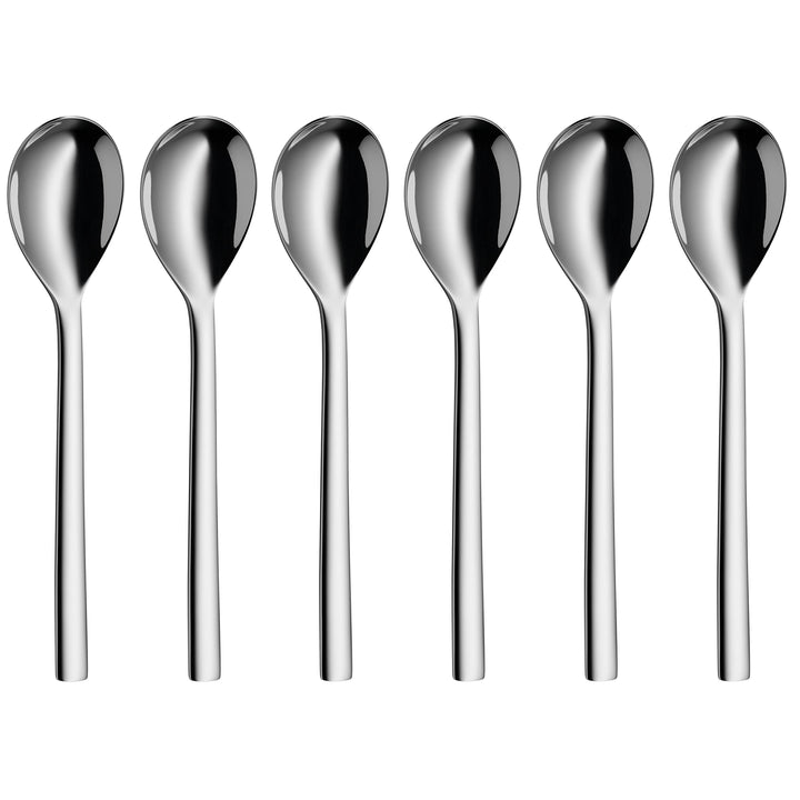 WMF Nuova Kaffeebecherlöffel Set 6-teilig, Kaffeelöffel gross 15,5 cm, Cromargan Edelstahl poliert,s