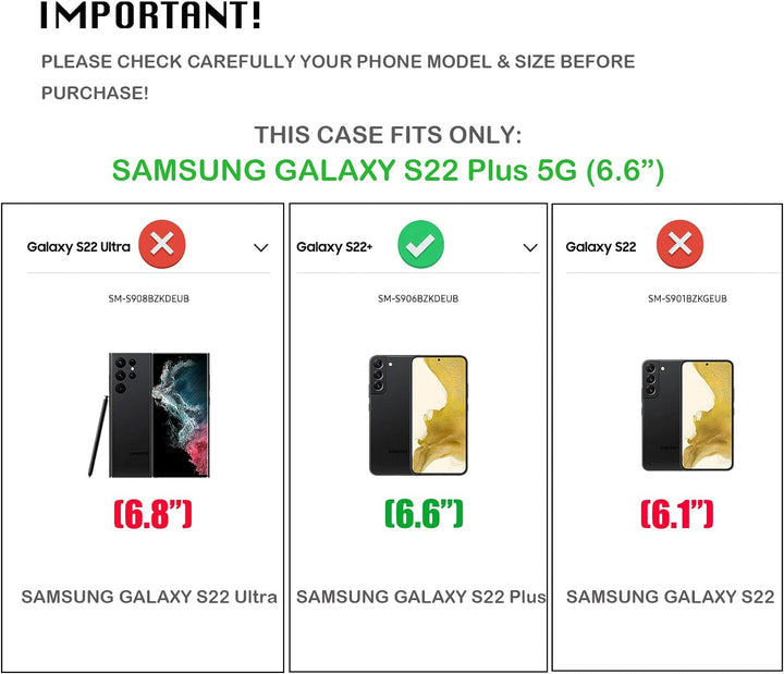 Hülle Echt Leder für Samsung Galaxy S22 Plus (S22+) 5G - Premium Echte Lederhülle mit Standfunktion