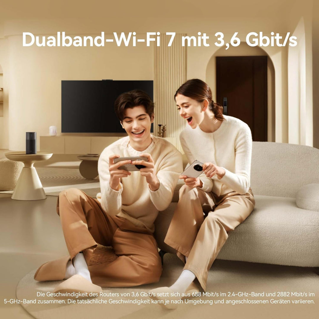 HUAWEI WiFi Mesh X1 Pro Router, 3,6 Gbit/s, Dualband WLAN 7, etagenübergreifende Netzantenne, Vier 2