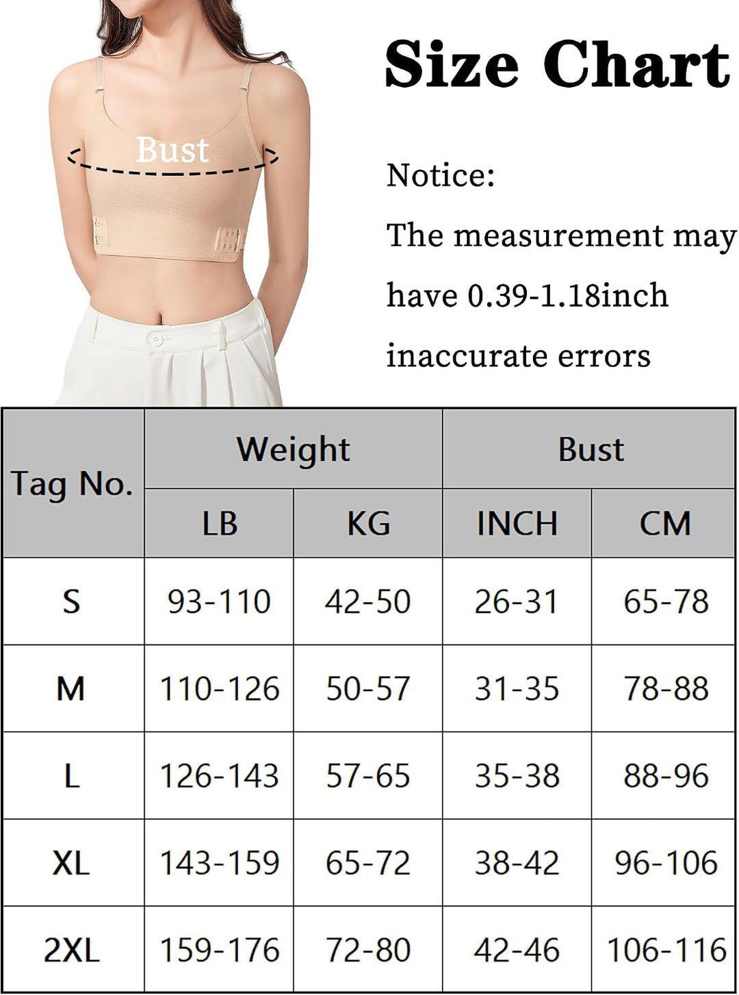 AIEOE Damen Brust Binder für Transgender FTM Cosplay Verstellbarer Kurze Korsett Binder-BH Sport-BH