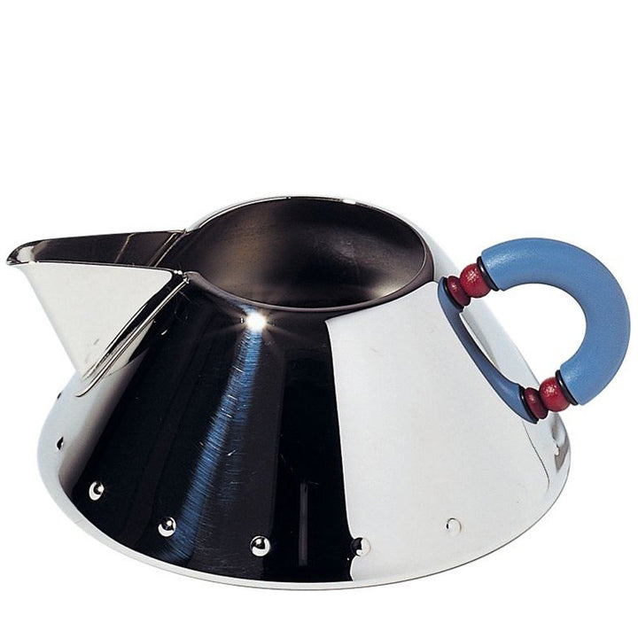 Alessi Rahmkännchen aus Edelstahl mit Griff aus PA, hellblau, 9.2 x 11 x 30.5 cm Silber, Silber