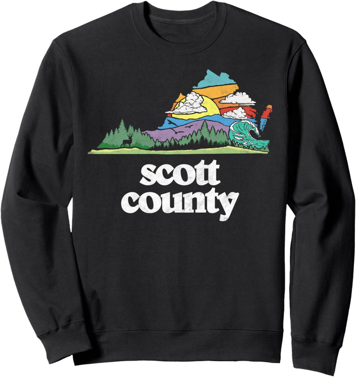 Scott County Virginia Outdoors & Nature Lover Retro 80s Sweatshirt