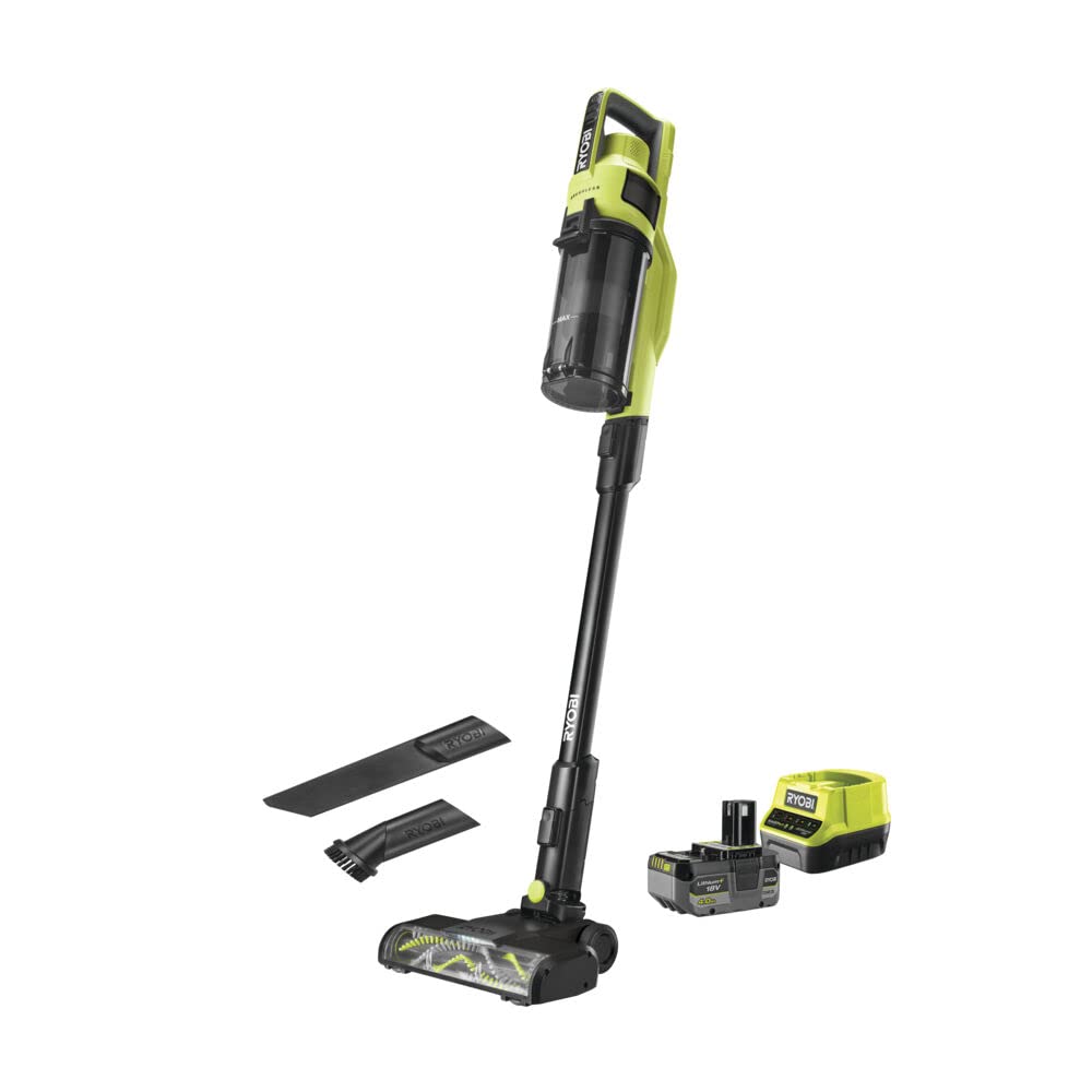 RYOBI 18 V ONE+ Brushless Akku-Bodenhandsauger RSV18BL-1C40G (doppelte zyklonale HEPA-12-Filterung,