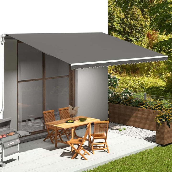 Goliraya Markisenbespannung Sonnenschutz Markisenstoff Markisentuch Markise Anthrazit 5x3,5 m Ohne R