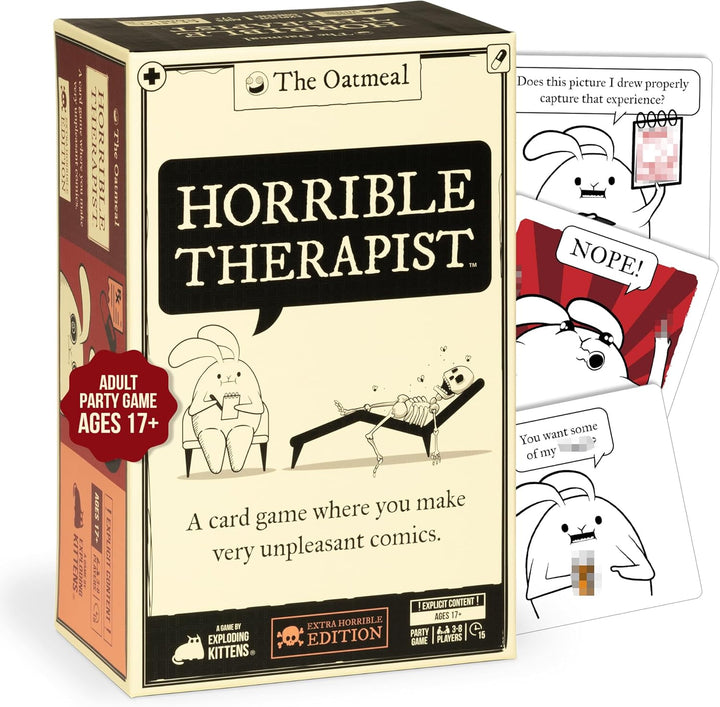 Exploding Kittens Horrible Therapist: Extra Horrible Edition by 3-8 Players - Ages 17+ - 15 Minutes