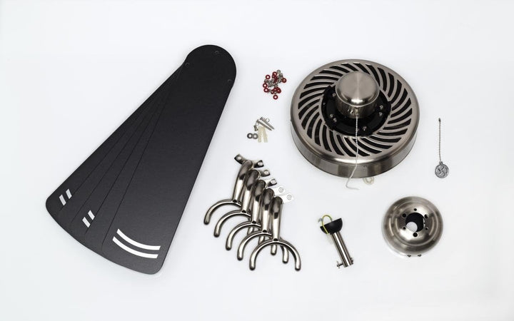 78370 Cyclone 132 cm, Deckenventilator, gebürsteter Stahl Single, Single