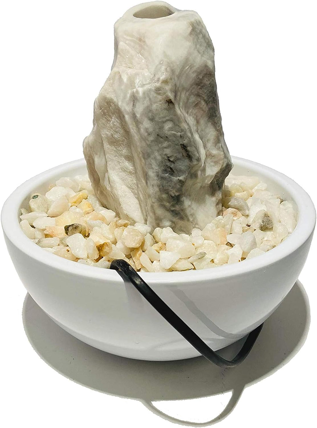 Troesters Brunnenwelt MS-02 Zimmerbrunnen, edler Marmor Quellstein, Kleiner Tischbrunnen für zu Haus