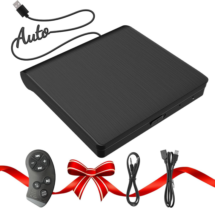 CD Player für Auto mit USB Anschluss - Lehwey CD Laufwerk für Auto mit 1M Verlängerungskabel, Extern