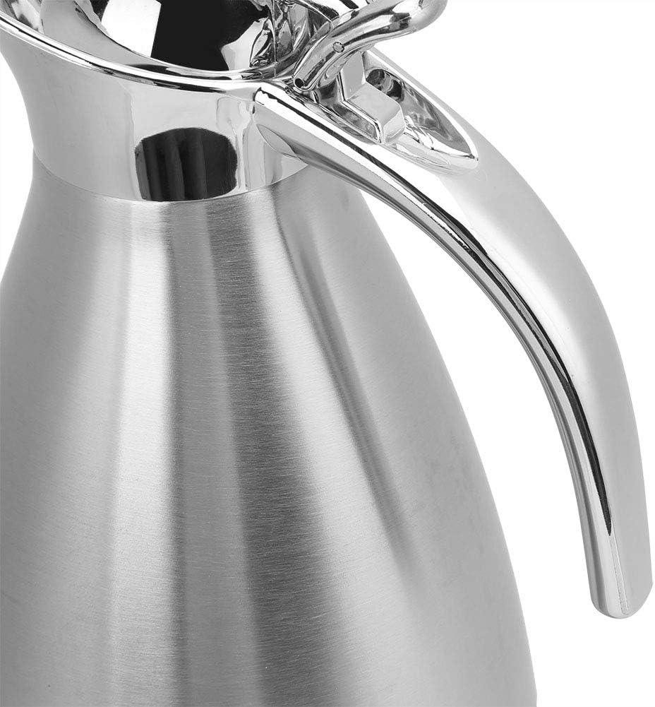 Thermoskanne 2l, Isolierkanne Kaffeekanne, doppelwandigem 304 Edelstahl Teekanne, auslaufsichere mit