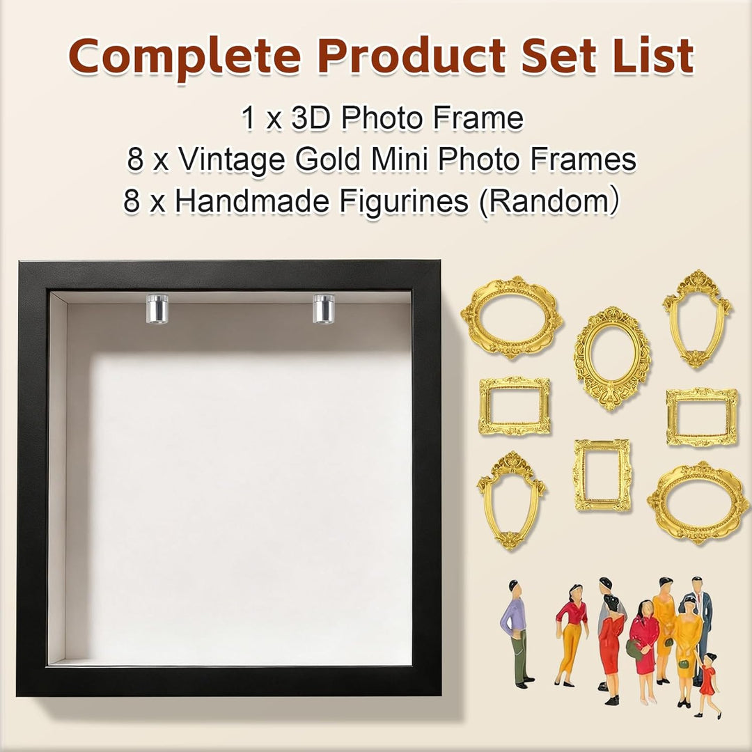 DIY Mini Museum Silhouette Box, Mini Bilderrahmen Vintage, Museum of Us - LED Licht, Figuren Mensche