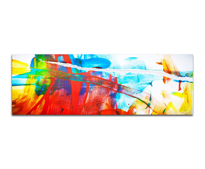 Paul Sinus Art Panoramabild auf Leinwand und Keilrahmen 150x50cm Malerei abstrakt bunt