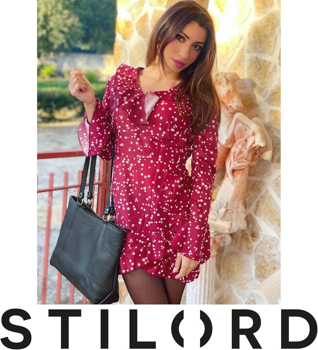 STILORD 'Delilah' Leder Shopper Damen Handtasche Umhängetasche Hobo Bag Retro Schultertasche Lederta