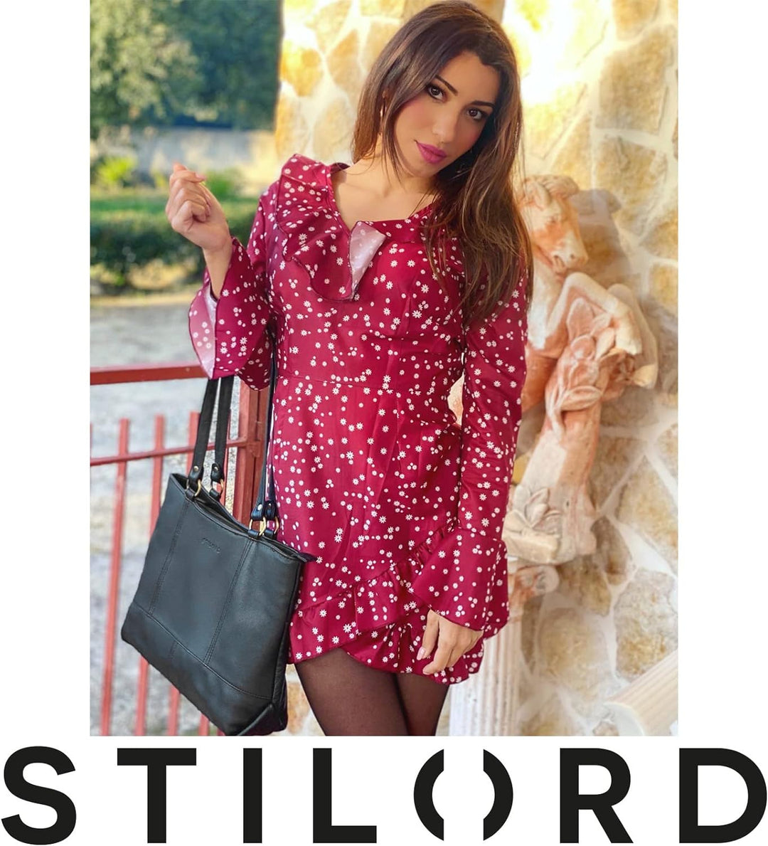 STILORD 'Delilah' Leder Shopper Damen Handtasche Umhängetasche Hobo Bag Retro Schultertasche Lederta
