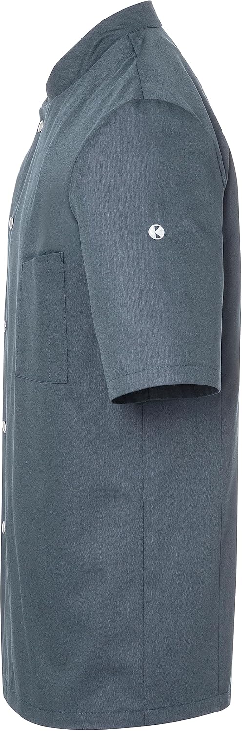 Karlowsky Herren Kochjacke Gustav Kurzarm Druckknöpfe 65% Polyester/35% Baumwolle 44 Anthrazit, 44 A