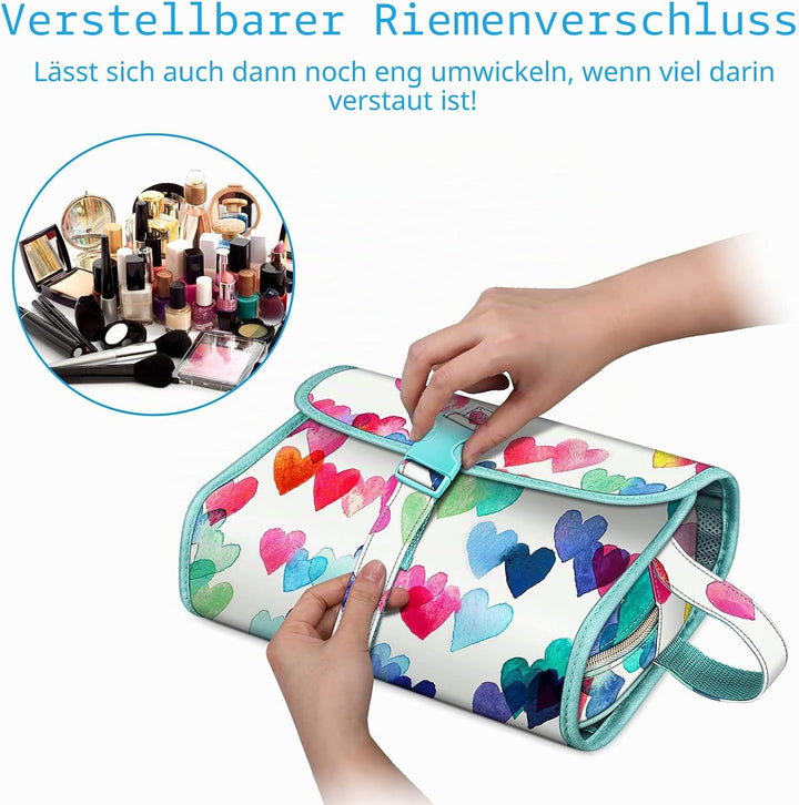 Fintie Tragbare Kulturbeutel, Kosmetiktasche, Reisetasche, gross, wasserabweisend, zum Aufhängen, Ma
