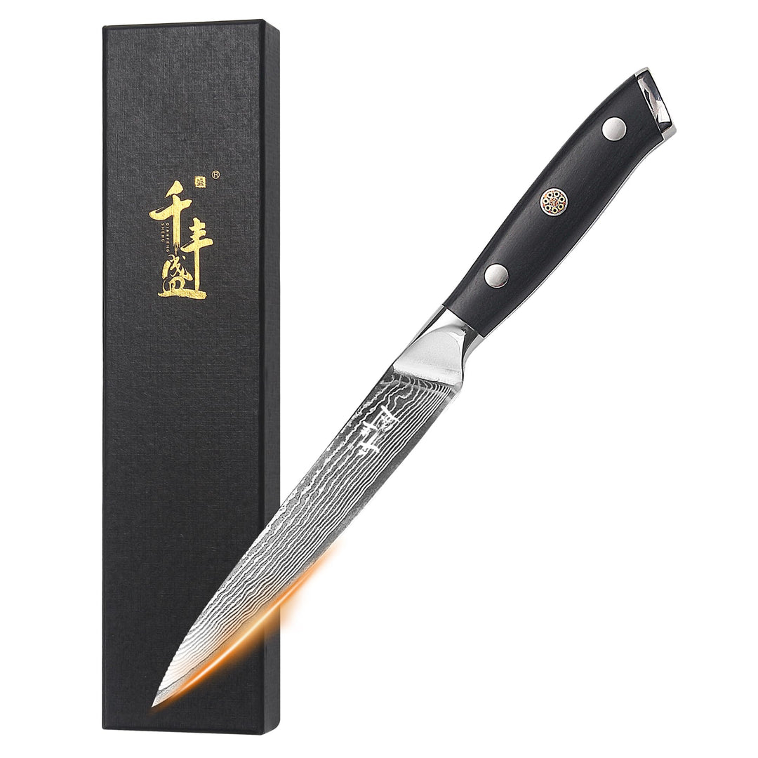 Damask Paring Knife 14.5 cm Vegetable Knife VG10 Damask Stainless Steel 15 cm, 15 cm