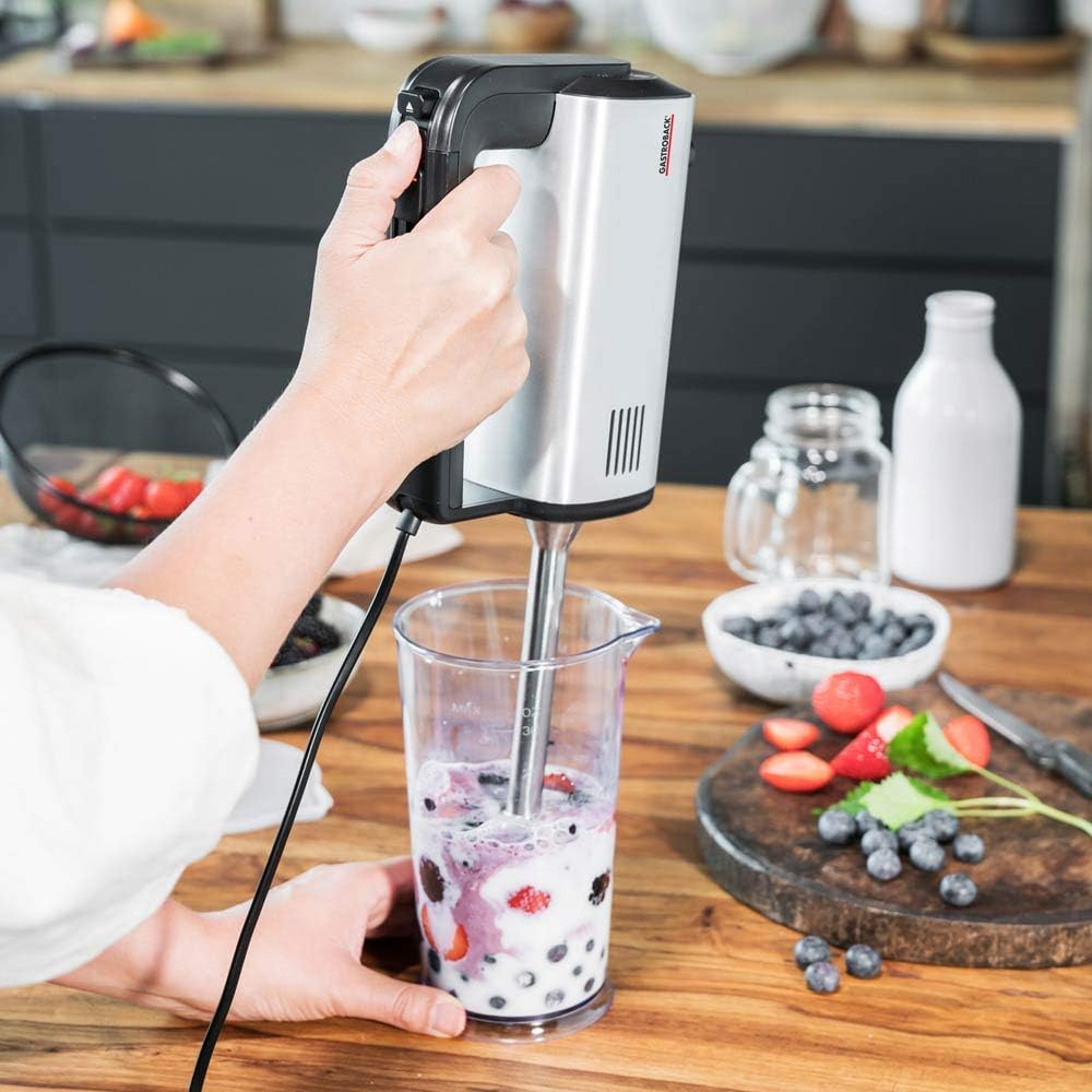 GASTROBACK 40983 Design Handmixer Pro, 5 Geschwindigkeiten und Turbo-Funktion, Dural-Aluminium gebür