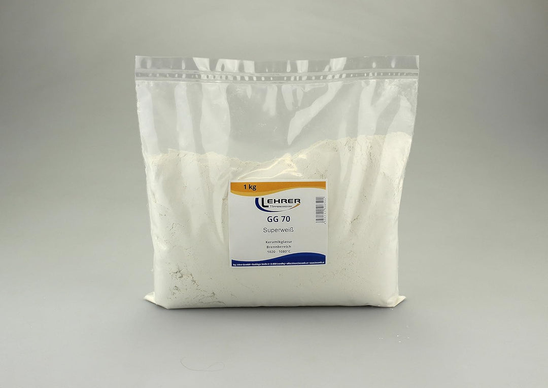 Keramik Lehrer Glasur KGG 70 Superweiss, 1-kg-Pkg.