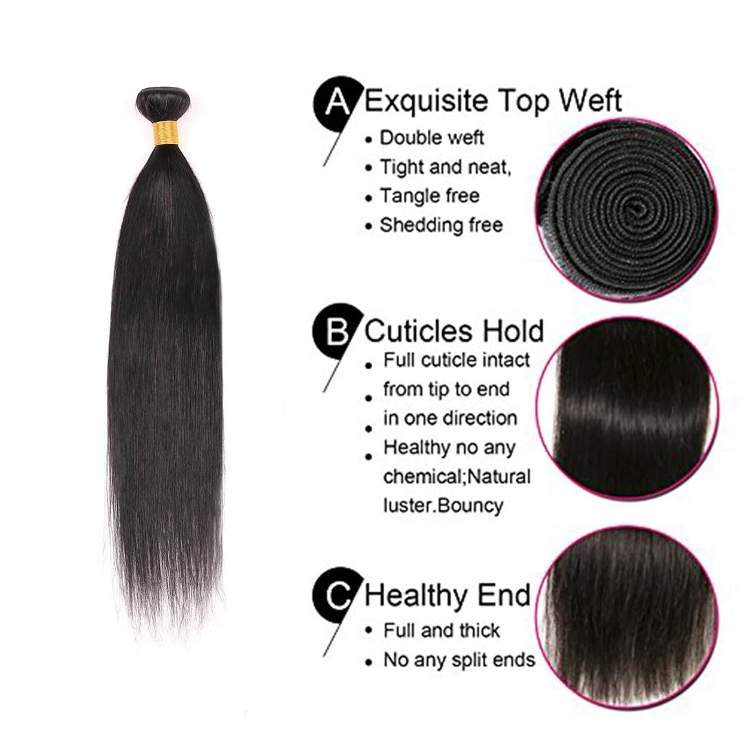 Straight Bundles Human Hair extension 100% Unprocessed Brazilian Virgin Human Hair Bundles Double We