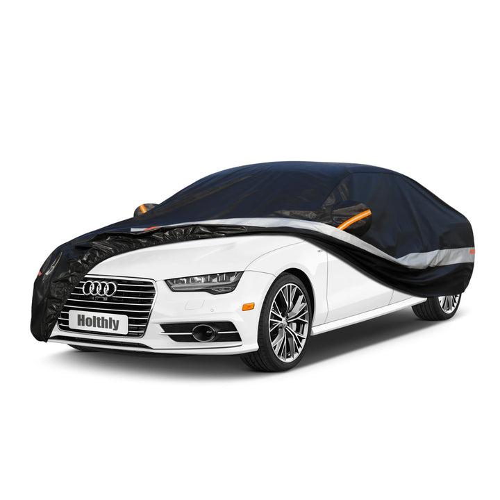 Holthly 10-lagige Autoabdeckung, 100% wasserdicht, Outdoor-Autoabdeckung, Vollgarage Autoabdeckung f