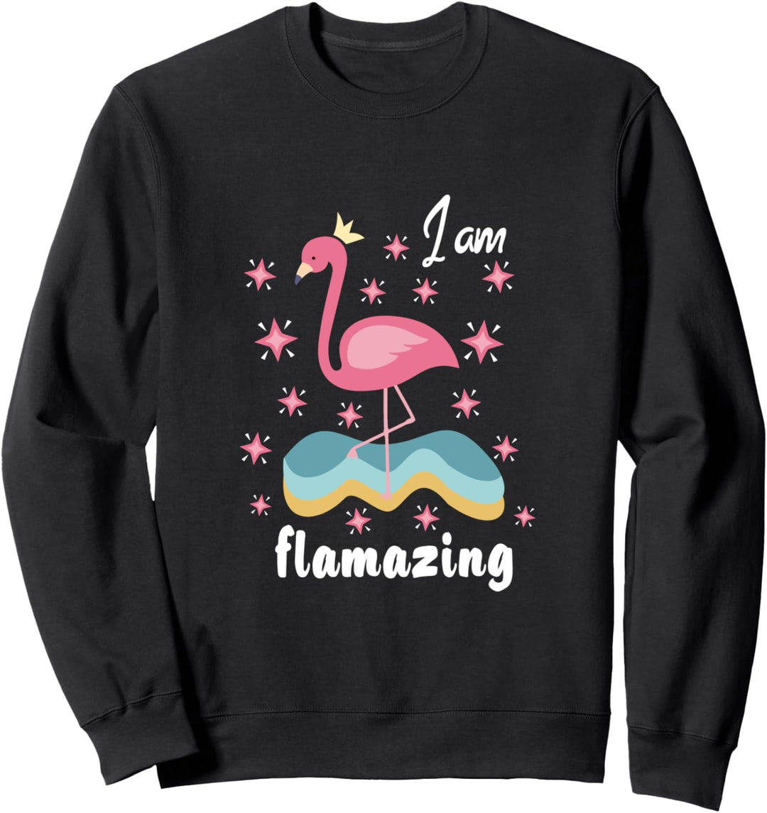 I am flamazing | Flamingo pinkes lustiges Kostüm Sweatshirt