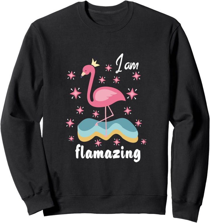 I am flamazing | Flamingo pinkes lustiges Kostüm Sweatshirt