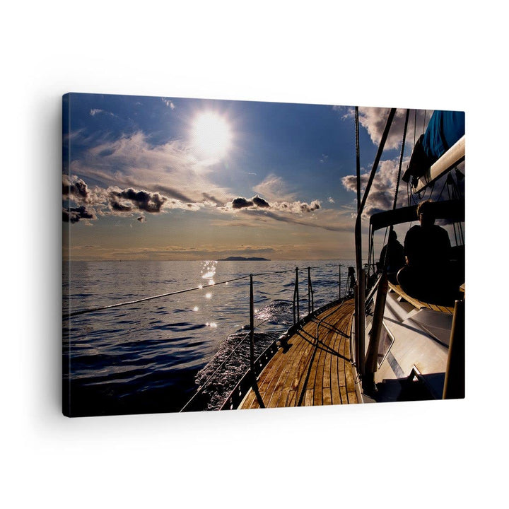 Bilder auf Leinwand Kroatien Yacht Segeln Segelboot Leinwandbild 70x50cm Wandbilder Dekoration Wohnz
