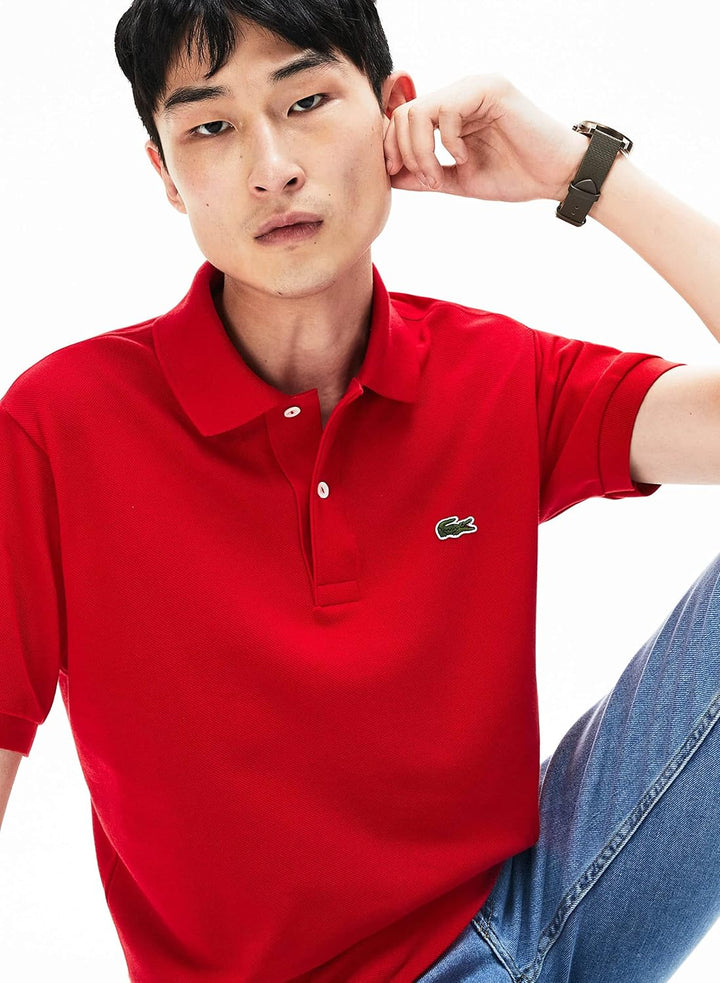Lacoste Herren Polo-Shirt Kurzarm YH4801, Männer Polo-Hemd,3 Knopf,Regular Fit Poloshirt XS Red (240