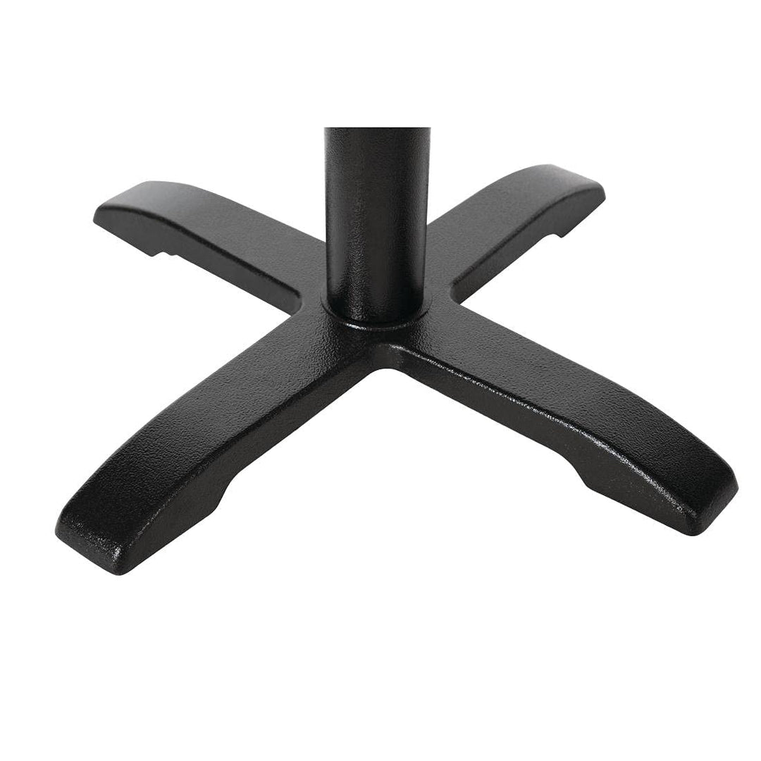 Bolero Tischfuss mit Fusskreuz Gusseisen 72cm hoch, Schwarz, 720(H) x 480(L) x 480(W)mm