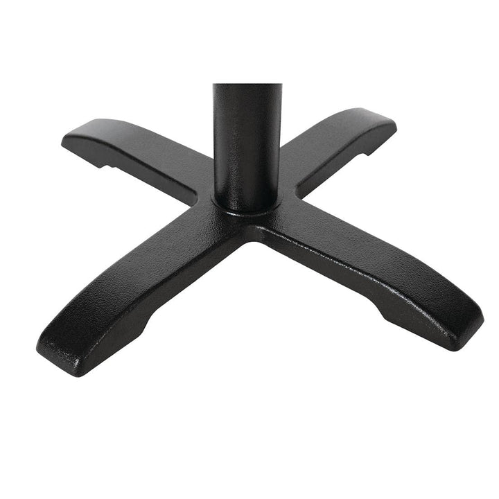 Bolero Tischfuss mit Fusskreuz Gusseisen 72cm hoch, Schwarz, 720(H) x 480(L) x 480(W)mm