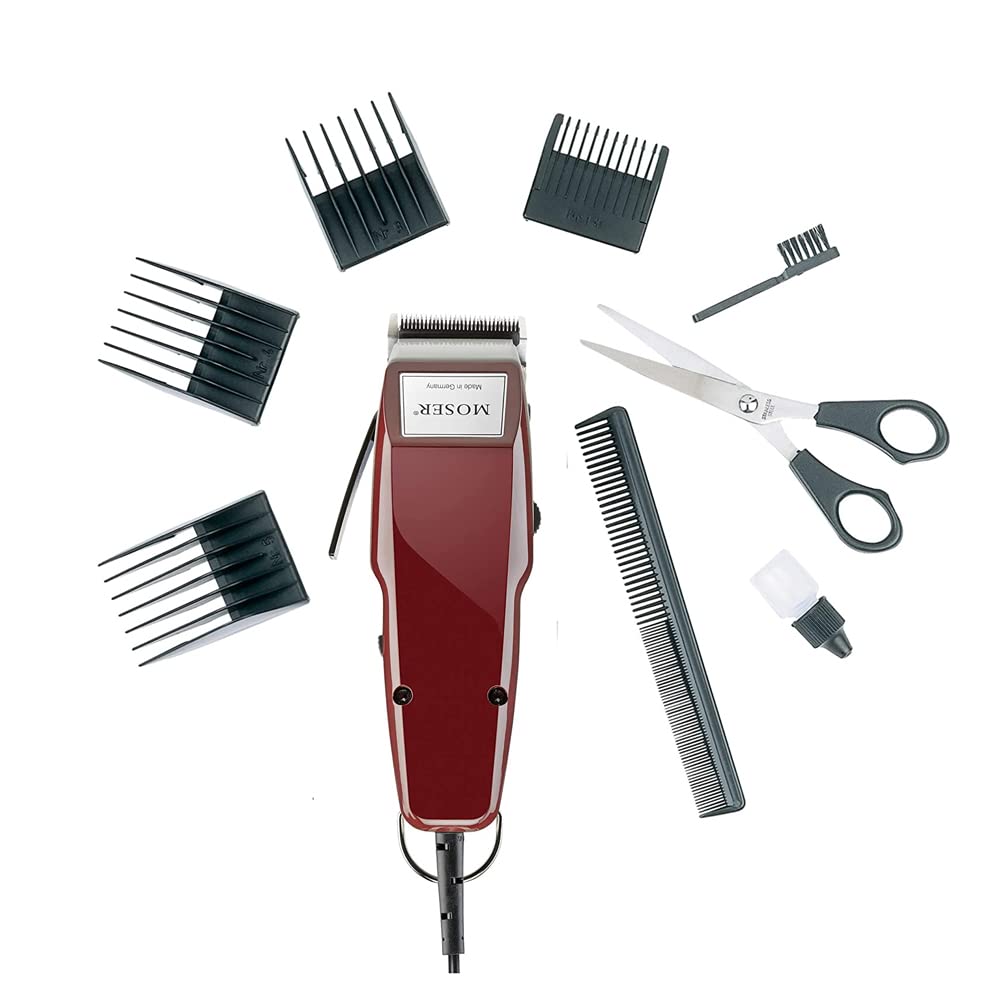 Moser 1400 Haarschneider für Männer, clipper, mit Kabel, mit Zubehör, mit 5 arretierbaren Positionen