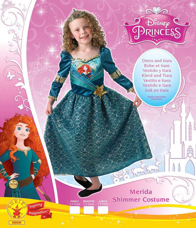 Rubie's Offizielles Merida Schimmernde Prinzessin Brave Disney Kinderkostüm für Mädchen und Kinder S