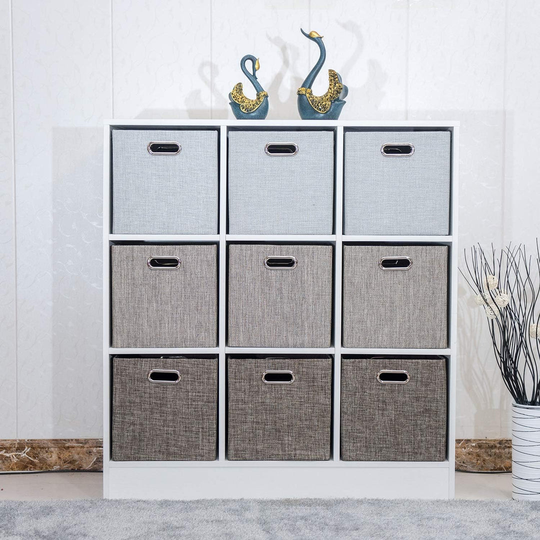 Posprica Faltbarer Aufbewahrungskorb für Schlafzimmer, Schrank, Spielzeug, Wäsche (4, grau) 11×11×11
