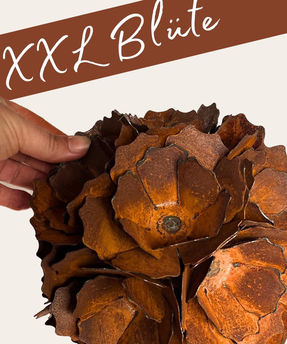 Terma Rost 3D Pusteblume XXL 120cm Höhe Pusteblume Gartendeko rost Gartenfigur gross Metallfigur Gar