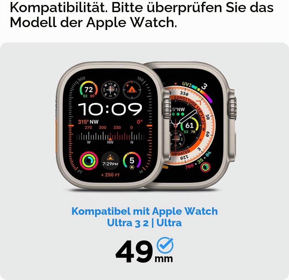 Spigen Rugged Armor Pro Hülle mit Band für Apple Watch Ultra 3/2/1 49mm | TPU-Unibody-Hülle mit Armb