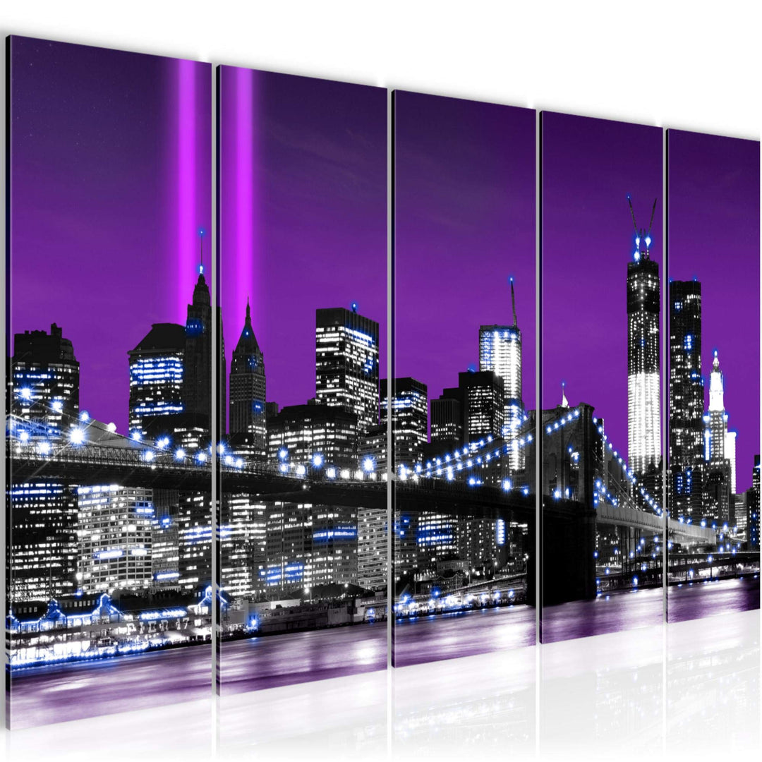 Runa Art Bild New York City Wandbilder auf Vlies Leinwand 5 Teilig Wanddekoration Wohnzimmer Büro 00