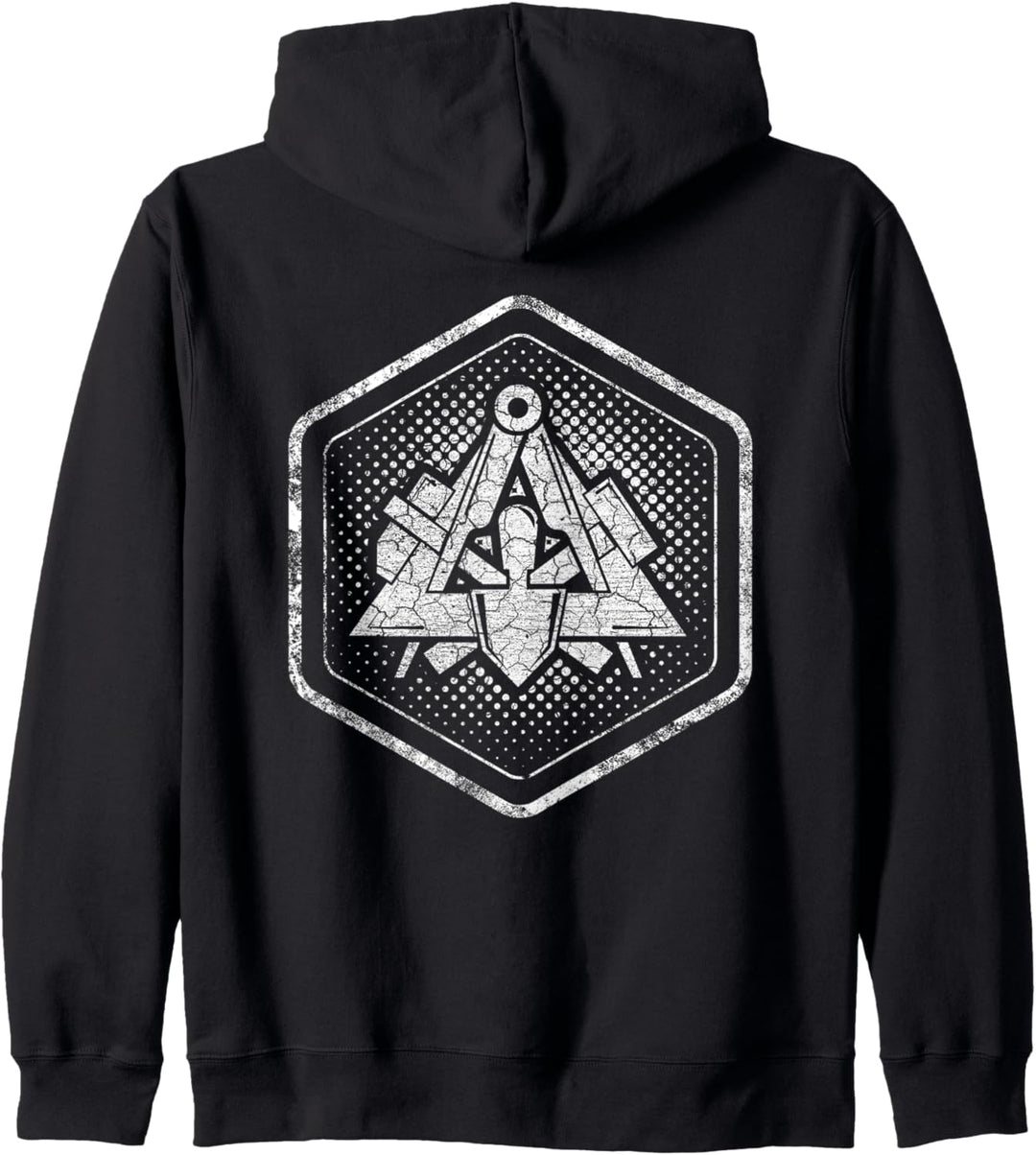 Maurer Zunftzeichen - Traditionelles Sechseck Wappen Kapuzenjacke