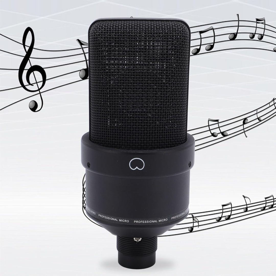 Mikrofon, XLR Kondensatormikrofon Grossmembran Kondensator Studio Microphone mit Schockhalterung, XL