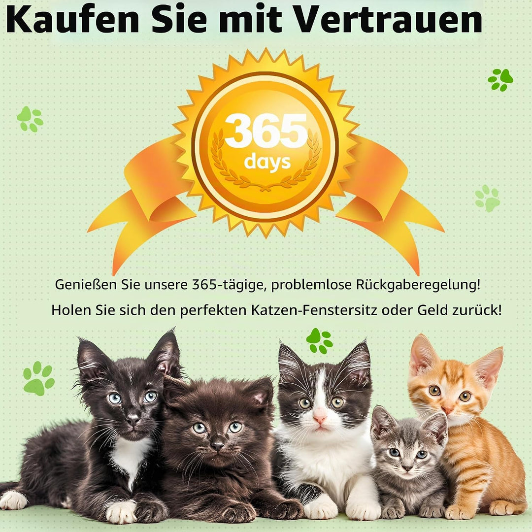 Katzenfensterstange mit Holzrahmen - Aloxina Faltbares Katzenhängemattenbett für Indoor-Katzen, weic