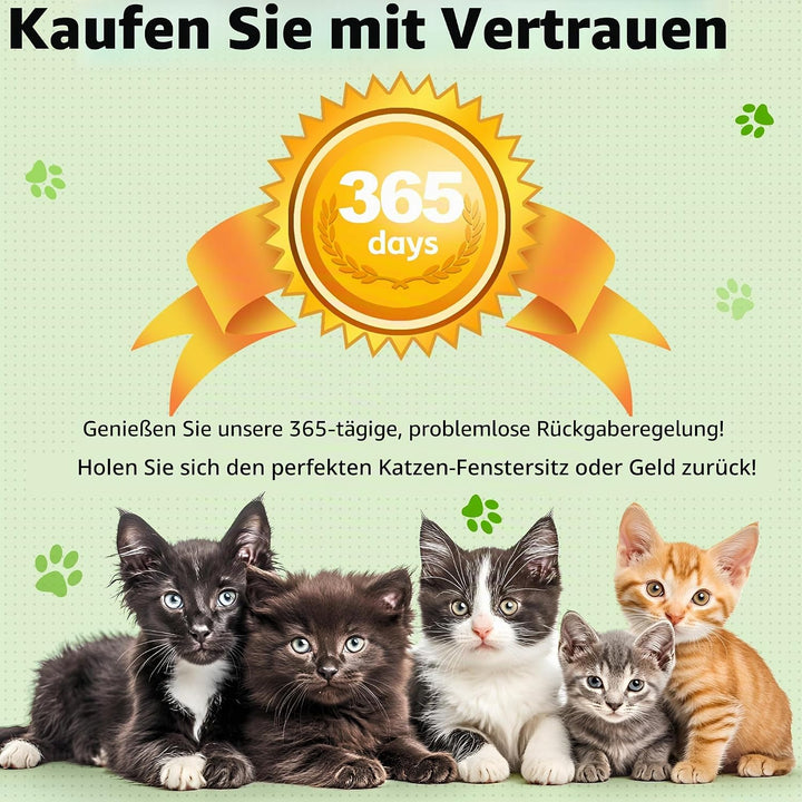 Katzenfensterstange mit Holzrahmen - Aloxina Faltbares Katzenhängemattenbett für Indoor-Katzen, weic